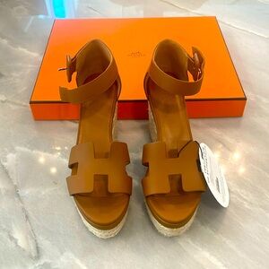 Hermés goat skin doll Espadrilles 60 // Style is no longer manufactured